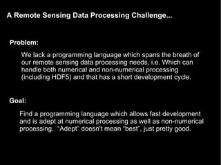 The Python Programming Language and HDF5: H5Py | PPT