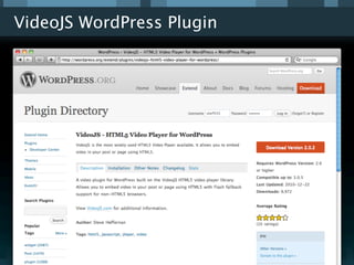 VideoJS WordPress Plugin
 