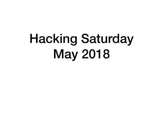Hacking Saturday


May 2018
 