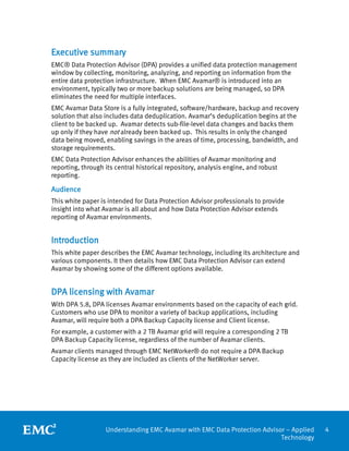 White Paper: Understanding EMC Avamar with EMC Data Protection Advisor ...