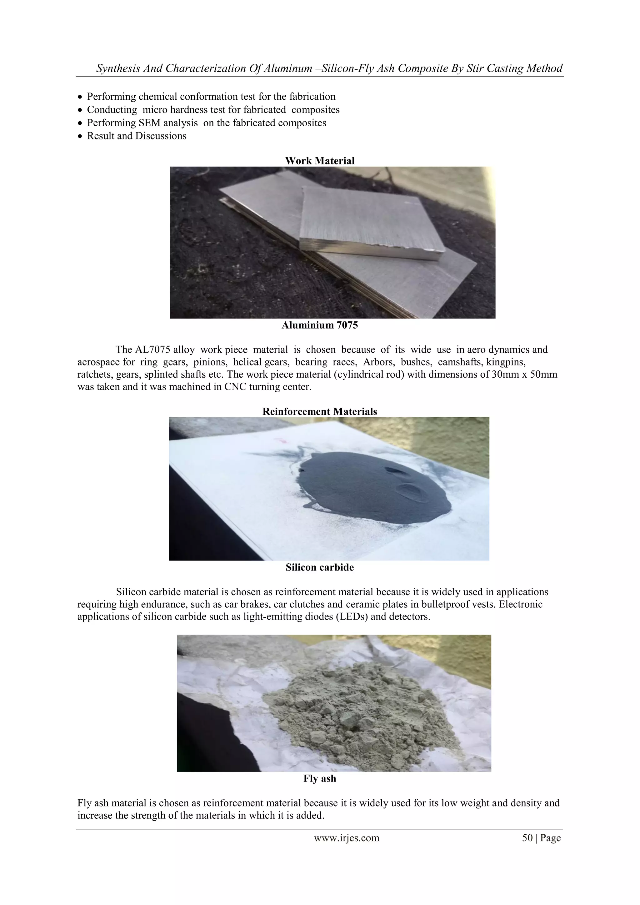 Synthesis And Characterization of Aluminum –Silicon-Fly Ash Composite ...