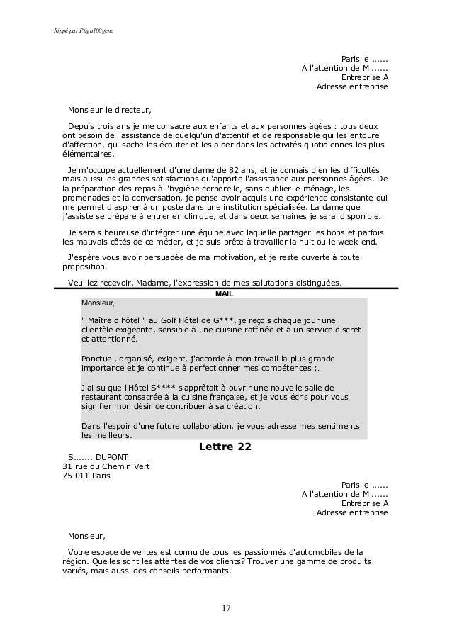 50 Lettre De Motivation Telechargeable Sur Www Coursdefsjes Com