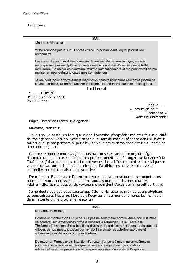 Lettre De Motivation Temps Partiel Jeune Maman