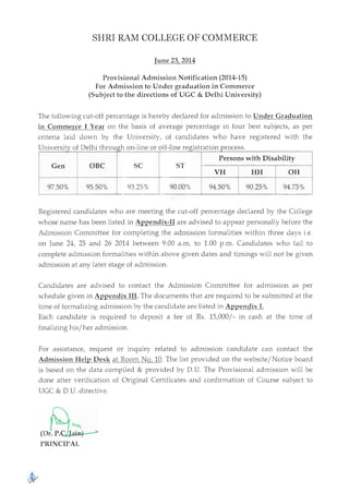1st list srcc commerce PDF