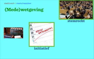 stad & esch & maatschappijleer

(Mede)wetgeving
stemrecht

initiatief

 