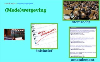 stad & esch & maatschappijleer

(Mede)wetgeving
stemrecht

initiatief
amendement

 