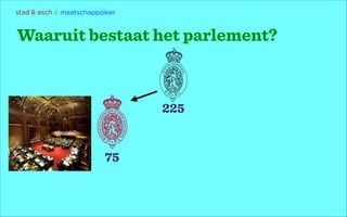stad & esch & maatschappijleer

Waaruit bestaat het parlement?

225

75

 
