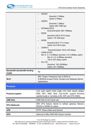 H700 datasheet dual sim router | PDF