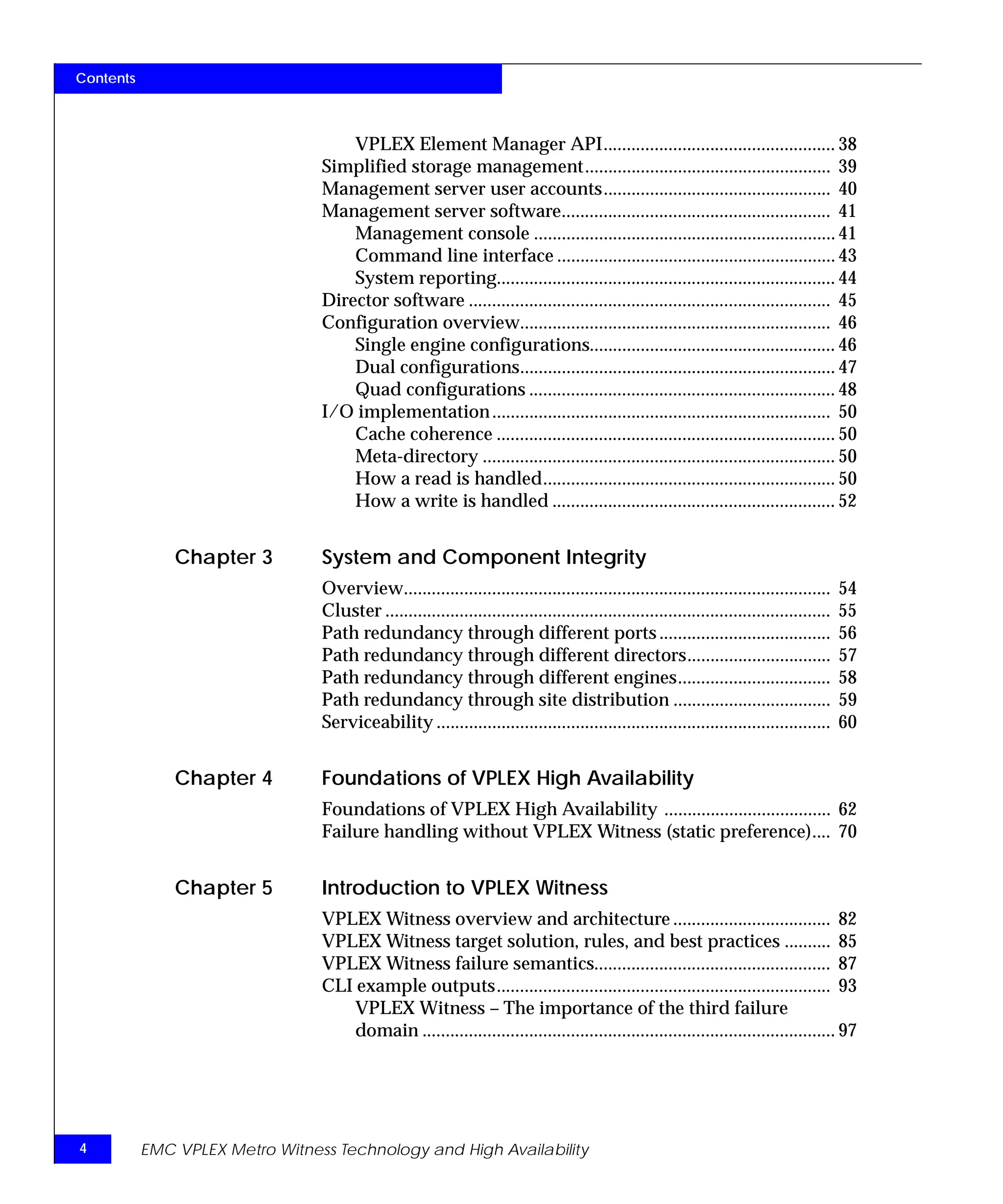 TechBook: EMC VPLEX Metro Witness Technology and High Availability | PDF