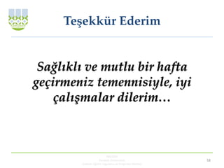 Teşekkür Ederim
Sağlıklı ve mutlu bir hafta
geçirmeniz temennisiyle, iyi
çalışmalar dilerim…
KBUZEM
Karabük Üniversitesi
Uzaktan Eğitim Uygulama ve Araştırma Merkezi
58
 
