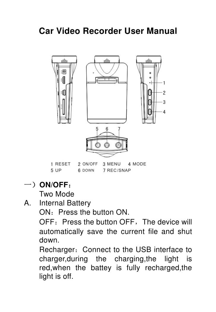 H800 car video recorder user manual