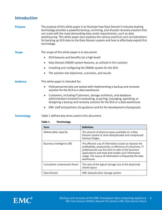 White Paper: Backup and Recovery of the EMC Greenplum Data Computing ...