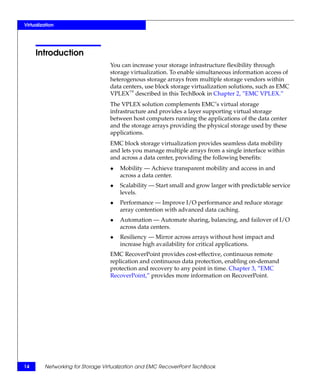 Networking for Storage Virtualization and EMC RecoverPoint TechBook | PDF