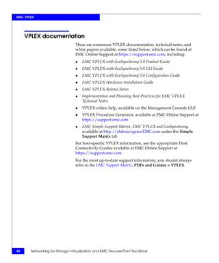 Networking for Storage Virtualization and EMC RecoverPoint TechBook | PDF