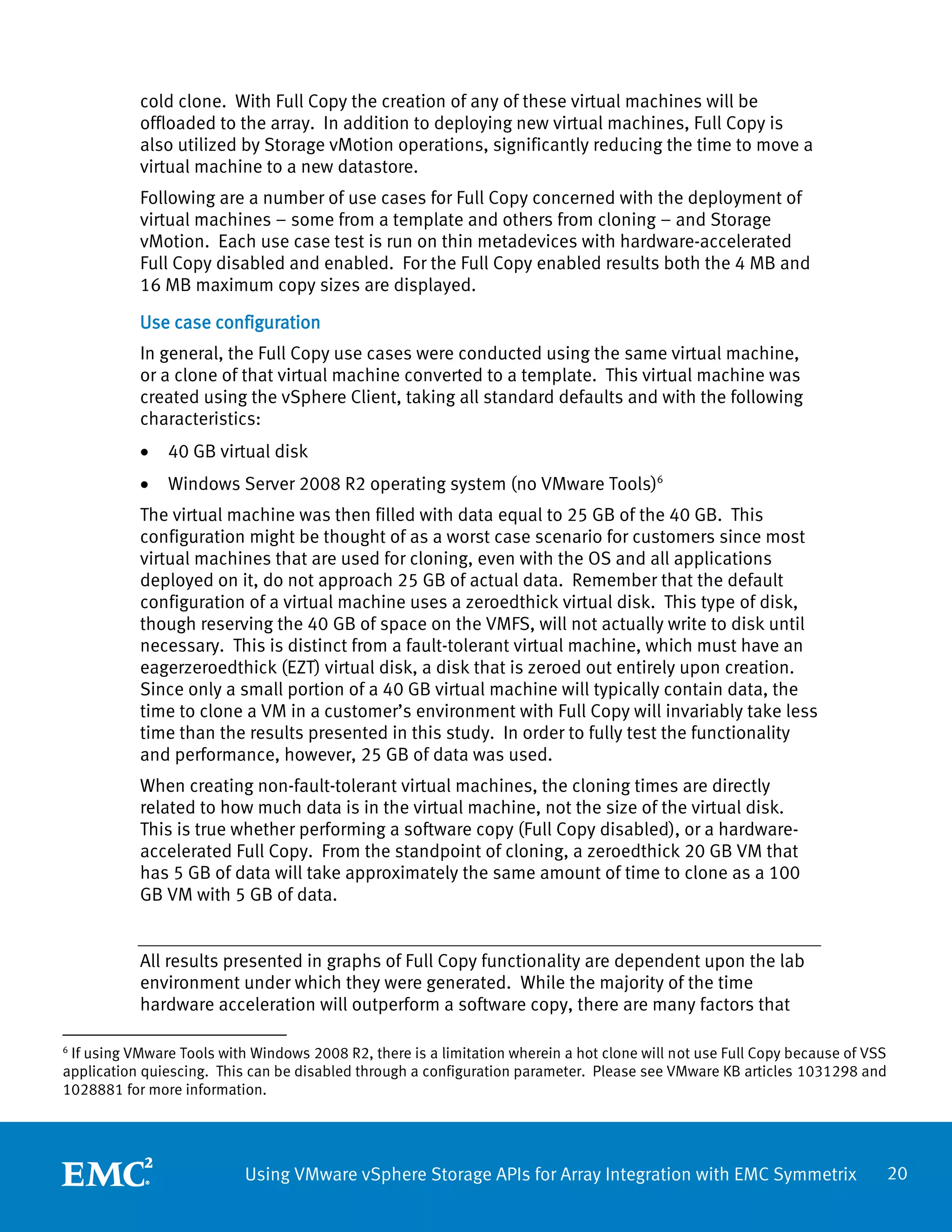 White Paper: Using VMware Storage APIs for Array Integration with EMC ...