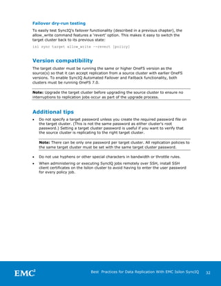 White Paper: Best Practices for Data Replication with EMC Isilon SyncIQ ...