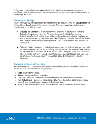 White Paper: EMC VNXe File Deduplication and Compression | PDF