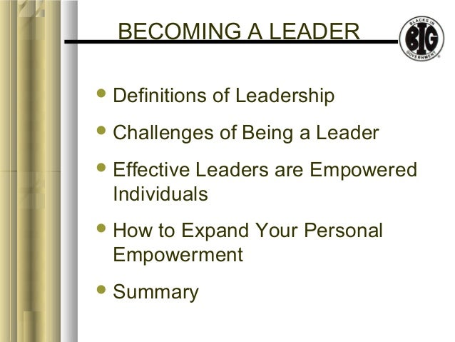 definition of being a leader