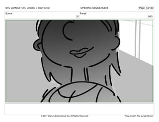 Scene
32
Panel
0001
STU LIVINGSTON, Director + Story Artist Page 43/130
OPENING SEQUENCE B
"Hey Arnold!: The Jungle Movie"
© 2017 Viacom International Inc. All Rights Reserved.
 