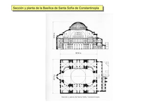 Sección y planta de la Basílica de Santa Sofía de ConstantinoplaSección y planta de la Basílica de Santa Sofía de Constantinopla
 
