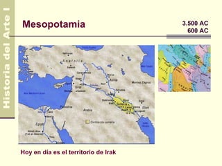 Mesopotamia                           3.500 AC
                                        600 AC




Hoy en día es el territorio de Irak
 