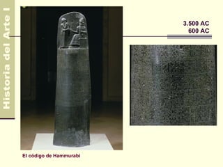 Mesopotamia              3.500 AC
                           600 AC




El código de Hammurabi
 