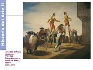 Francisco de Goya
Los zancos
1791-1792
Óleo sobre lienzo
Museo del Prado,
Madrid
Cuarta serie
 