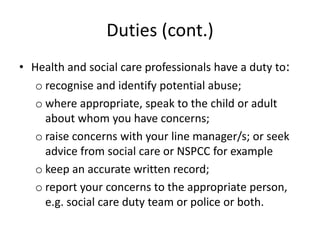 duty of care and safeguarding