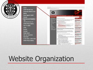 Website Organization
 