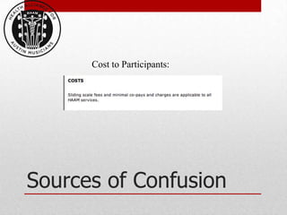Cost to Participants:




Sources of Confusion
 