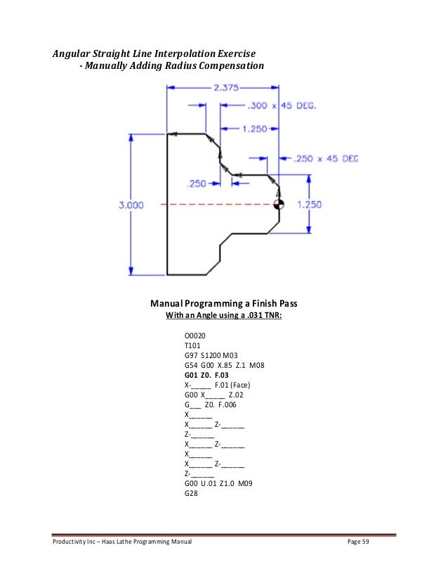 Haas lathe programing