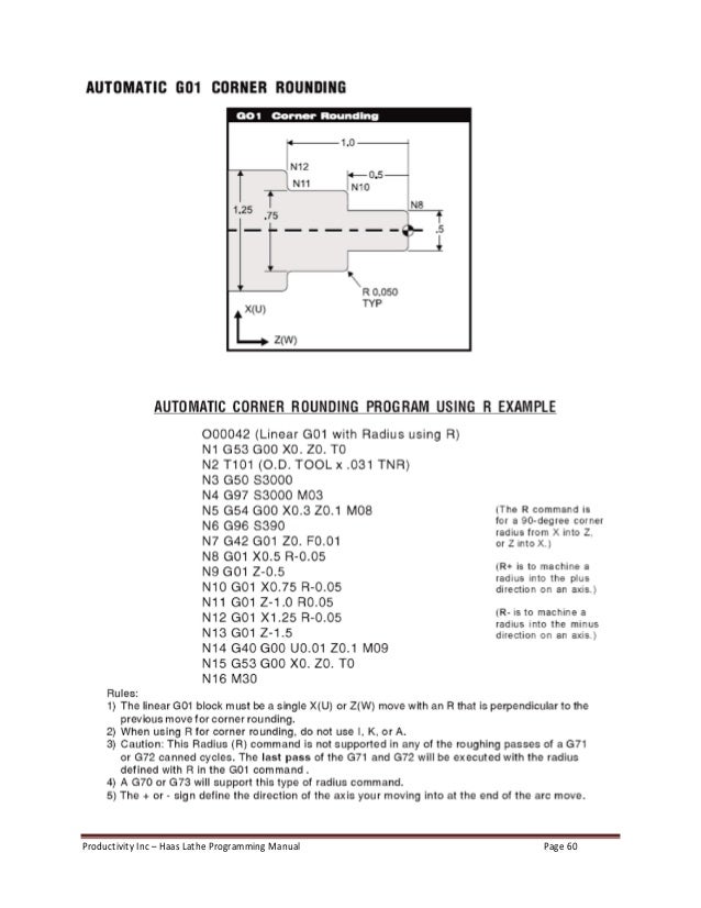 Haas lathe programing