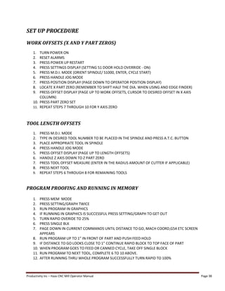 Haas mill operator manual | PDF