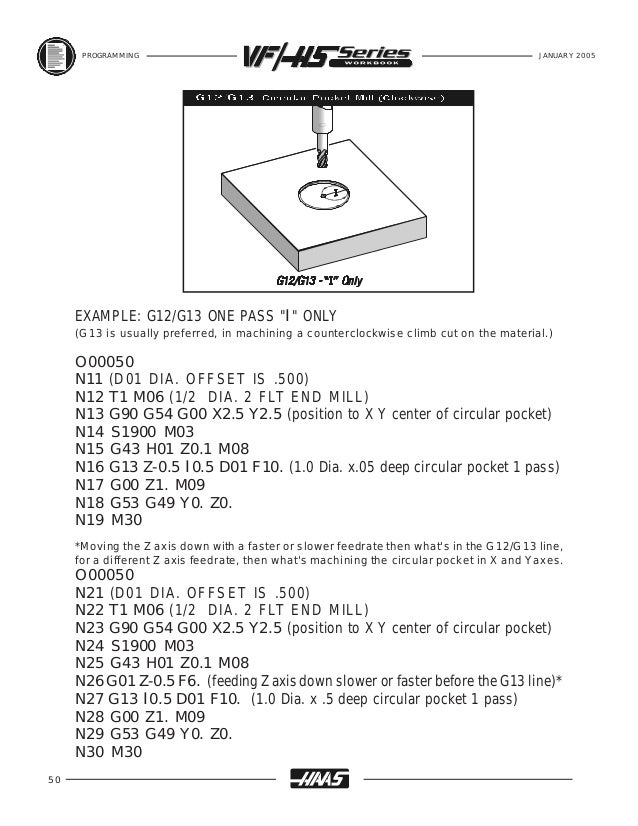 Haas mill programming workbook