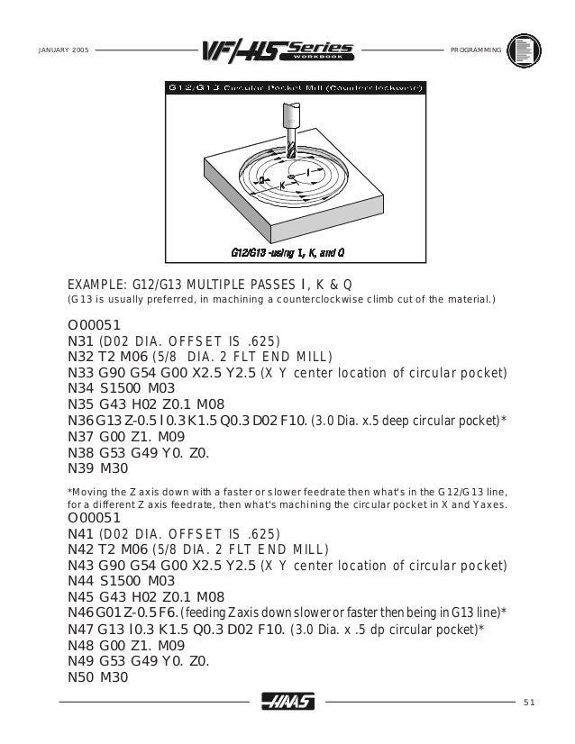 Haas mill programming workbook
