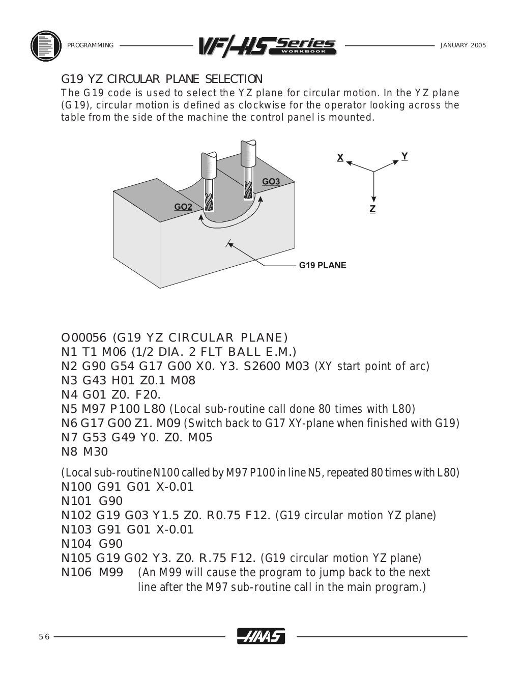 Haas mill programming workbook