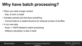 Questions?
tiny.cloudera.com/questions
Good for Appending Nested
Cust-A, 10
Cust-A, 20
Cust-A, 40
Cust-B, 10
Cust-B, 20
Cust-B, 30
Cust-B, 40Cust-C, 10
Cust-C, 20
Cust-C, 30
Cust-C, 40
Cust-F, 10
Cust-F, 20
Cust-F, 40
Cust-D, 10
Cust-D, 20
Cust-D, 40
Cust-G, 10
Cust-G, 20
Cust-G, 30
Cust-G, 40
Cust-A, 50
Cust-A, 60
Cust-B, 50
Cust-B, 60
Cust-C, 50
Cust-D, 50
Cust-G, 50
Existing DataNew Data
 