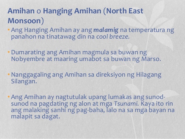 Habagat Amihan At Itcz