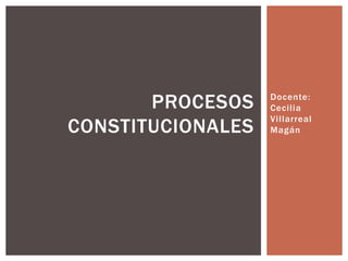 PROCESOS
CONSTITUCIONALES

Docente:
Cecilia
Villarreal
Magán

 