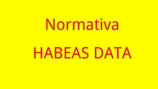 Normativa
HABEAS DATA
 