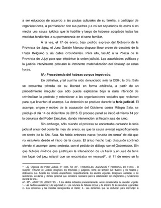 Habeas corpus por Milagro Sala