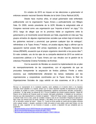 Habeas corpus por Milagro Sala