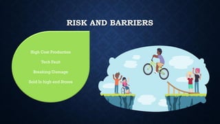 RISK AND BARRIERS
High Cost Production
Tech Fault
Breaking/Damage
Sold In high end Stores
 