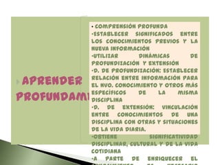 Aprender profundamenteComprensión profunda