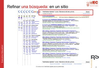 Refinar   una búsqueda:  en un sitio 