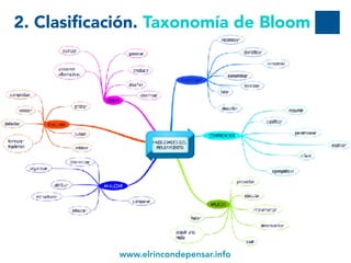 www.elrincondepensar.info
2. Clasificación. Taxonomía de Bloom
 