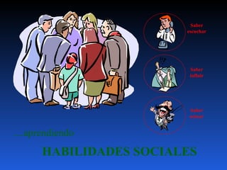 ....aprendiendo HABILIDADES SOCIALES Saber escuchar Saber influir Saber actuar 