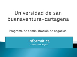Programa de administración de negocios


            Informática
             Carlos Seba Angulo
 