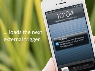 …	
  loads	
  the	
  next	
  
external	
  trigger.
 