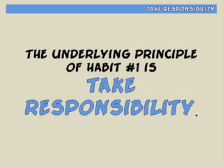 Habit #1 - Be Proactive